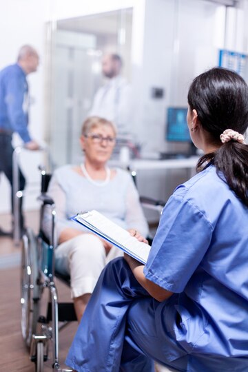 nurse holding clipboard