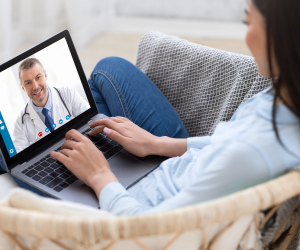 patient talking to doctor through video call