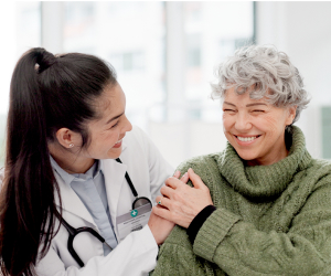 doctor and patient smiling