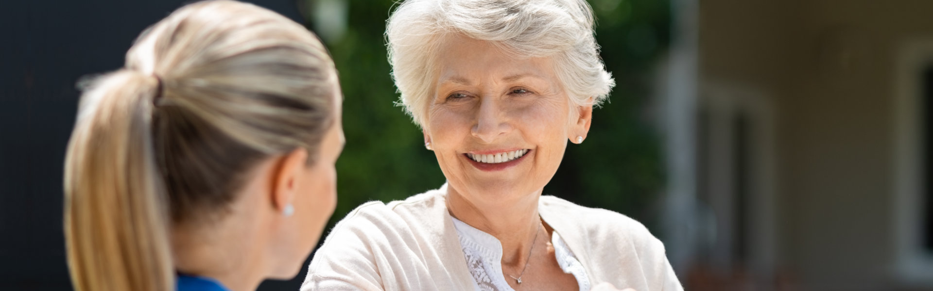 senior woman with caretaker