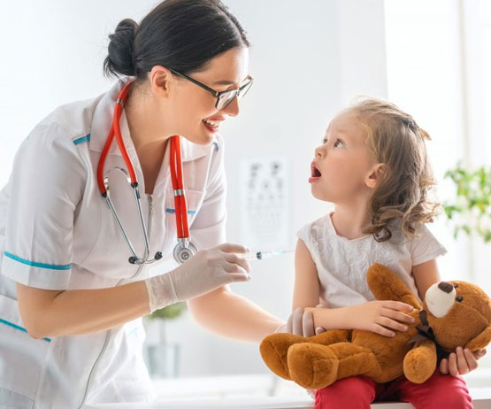 health professional woman and a girl